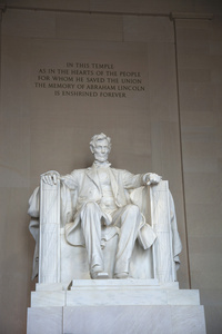 亚伯拉罕  林肯雕像在他的追悼会纪念华盛顿特区