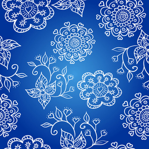 蓝色性格开朗模式与鲜花