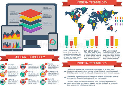 现代平面信息图形背景。