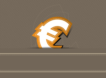 复古背景上欧元的钱图标设计