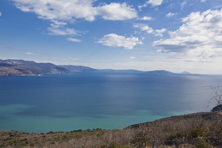 在克罗地亚 cres 岛的全景视图
