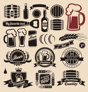 啤酒和饮料设计元素集合