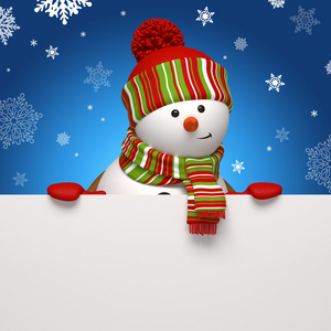 雪人横幅。圣诞贺卡