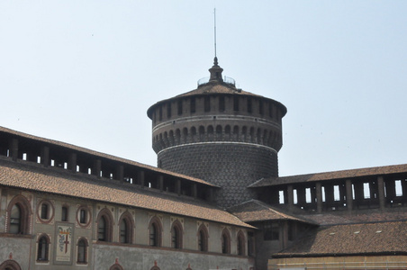 在米兰，意大利的斯福尔扎的城堡