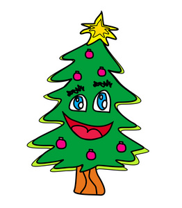 圣诞树卡通人物图片