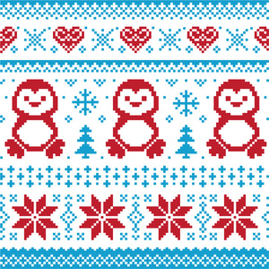 圣诞节和冬季的针织的图案，卡scandynavian 的毛衣样式