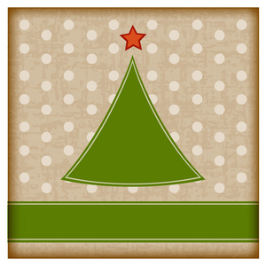 怀旧简单圣诞树上圆点图案背景图片
