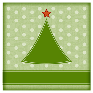 怀旧简单圣诞树上圆点图案背景图片