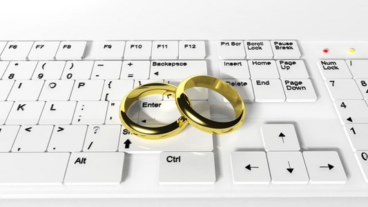 键盘上的结婚戒指