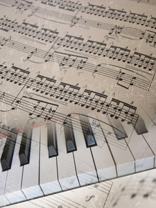 钢琴键音符，音乐背景
