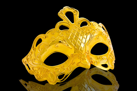 黄金嘉年华面具的美丽形象