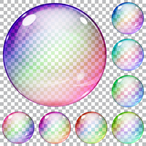 一套彩色透明玻璃球