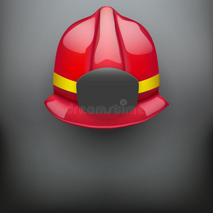 红色消防员头盔矢量背景