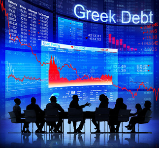 面临希腊债务危机的商界人士图片