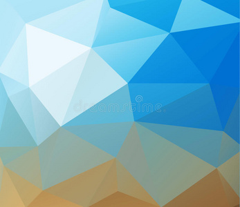 三角形背景。蓝色多边形。