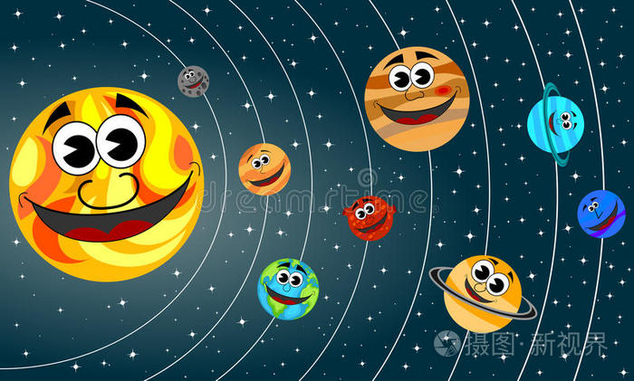 太阳系卡通行星微笑轨道