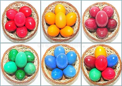 五颜六色的复活节彩蛋拼贴