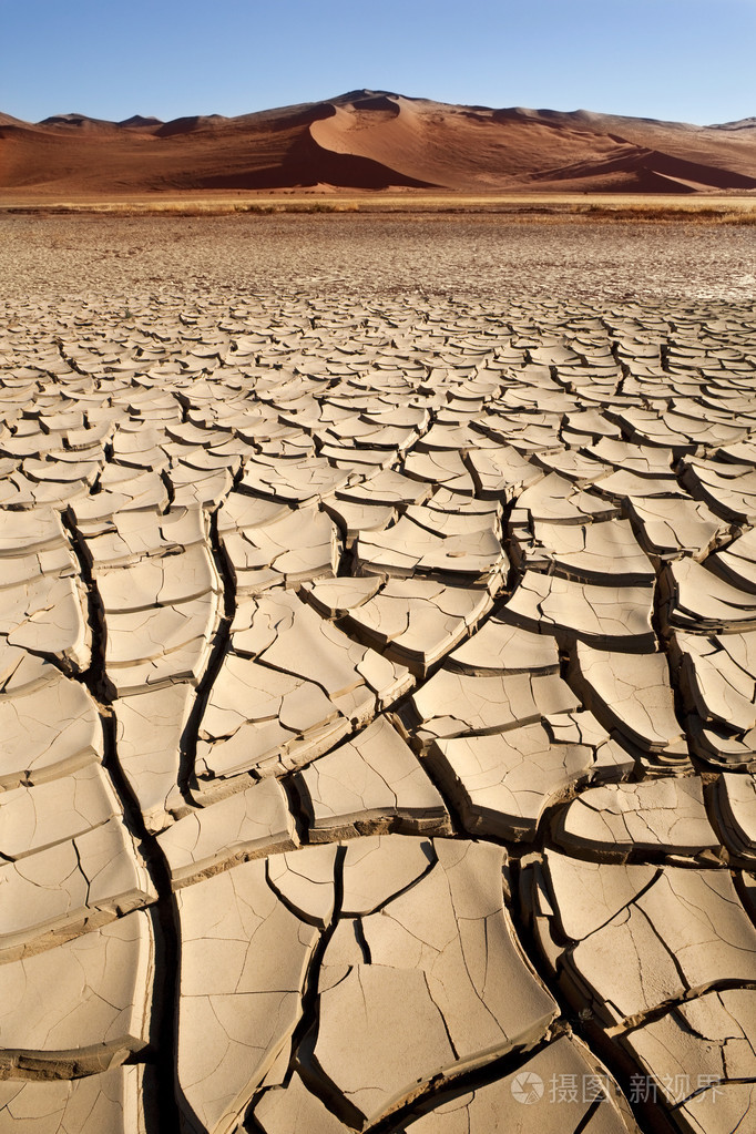 干燥裂纹的地球-sossusvlei-纳米比亚