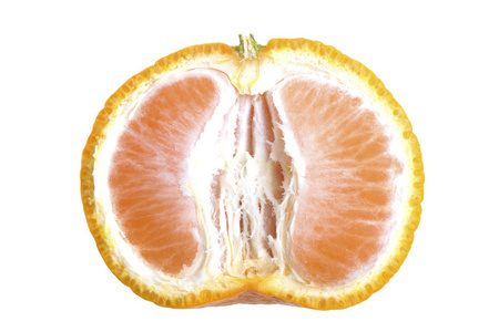 切片的孤立在白色背景上的橙色