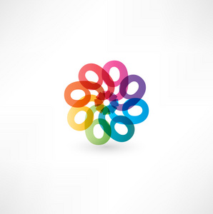 uccess ikona数字 9 的全彩色抽象图