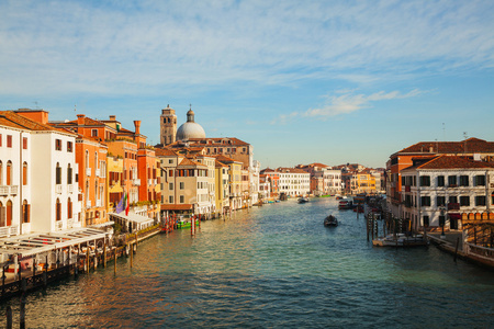 在威尼斯，意大利的格兰德运河全景视图