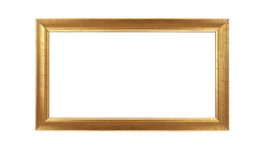 孤立与剪切路径在白色背景上的古董金色框