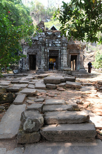 高棉考古遗址的扫管笏富占巴塞，老挝