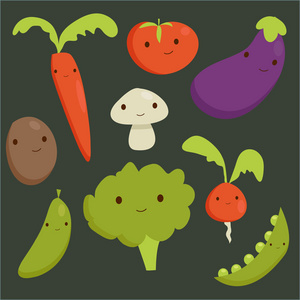 可爱蔬菜字符