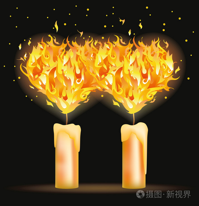 两个火心,矢量图