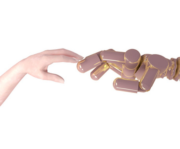 人类与机器人的手