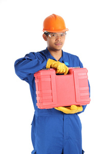 亚洲工人配备个人防护装备和太图片