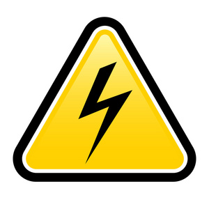 高电压黄色警告标志图片