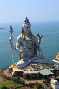 在 murudeshwar 卡纳塔克 印度主湿婆神雕像