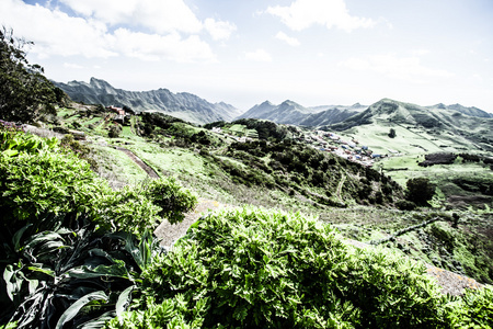 美丽的山谷，在西班牙加那利群岛的山脉，特内里费岛 anaga