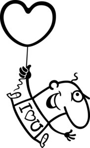 男子机智情人节炉膛气球卡通图片