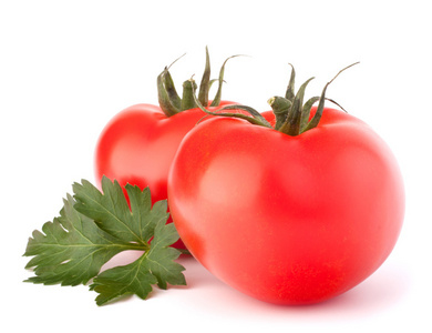 两个番茄蔬菜和欧芹叶静物