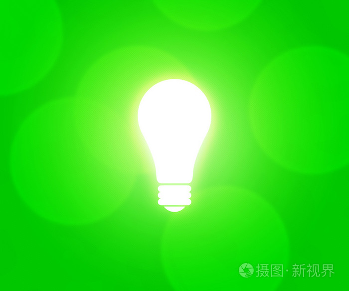 灯泡绿色背景