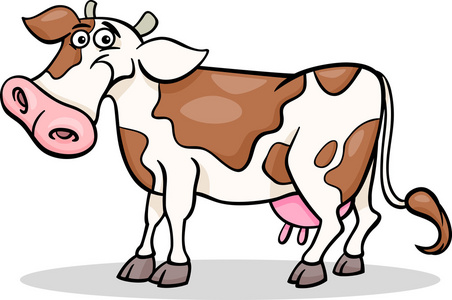 母牛农场动物卡通插图图片