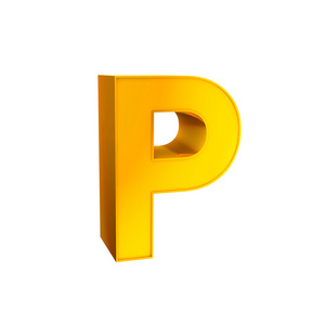 黄金字母字符 p