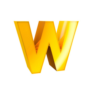 黄金字母字符 w