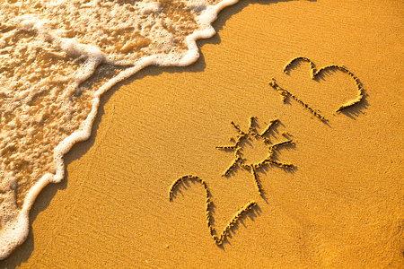 2013 写在沙子上海滩纹理软海中的波浪