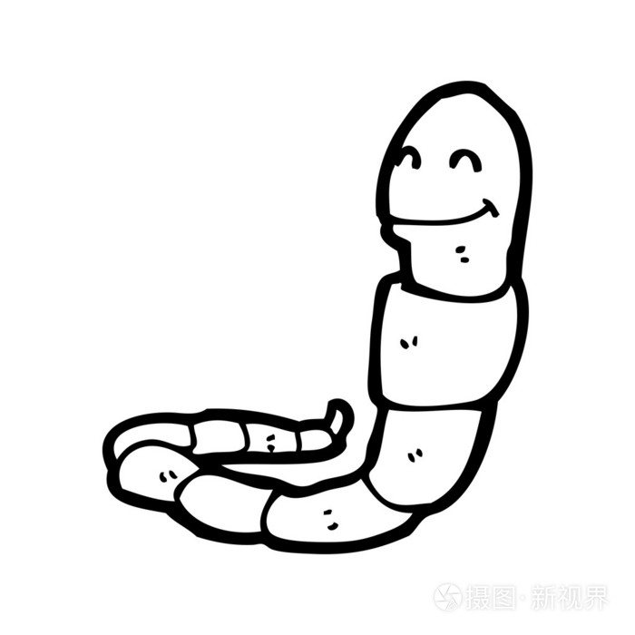 白土蠕虫插画-正版商用图片1bdt0c-摄图新视界