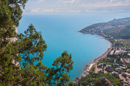 蓝色海湾在克里米亚的 simeiz 镇附近