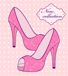 女性粉红鞋