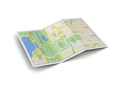 城市地图三维插图