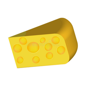 带反射矢量图解的奶酪