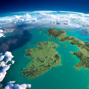 地球的碎片。 爱尔兰和英国