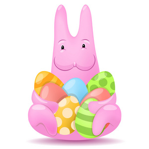 粉红色兔子复活节主题