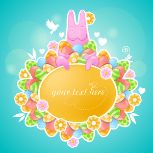 粉红色兔子复活节主题