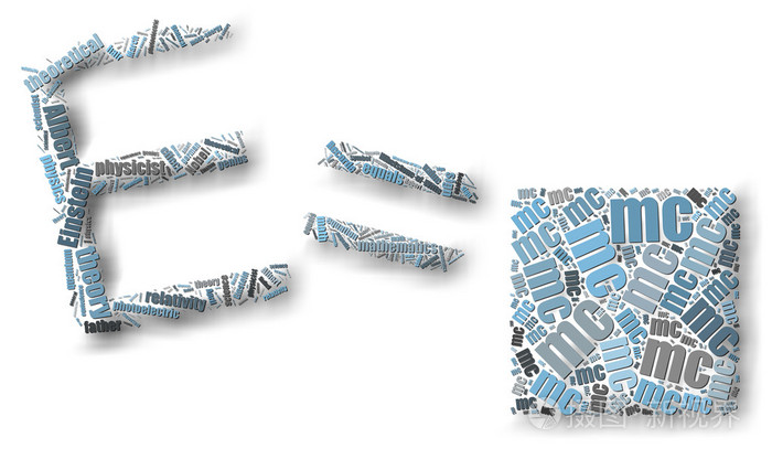 e 等于 mc2 词云图片浮动